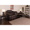 Reel Comfort Series 2-Seat Reclining Black LeatherSoft Theater Seating Unit with Straight Cup Holders - BT-70530-2-BK-GG
