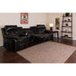 Reel Comfort Series 3-Seat Reclining Black LeatherSoft Theater Seating Unit with Curved Cup Holders - BT-70530-3-BK-CV-GG A-Z Store Nadia