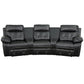 Reel Comfort Series 3-Seat Reclining Black LeatherSoft Theater Seating Unit with Curved Cup Holders - BT-70530-3-BK-CV-GG A-Z Store Nadia