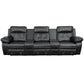 Reel Comfort Series 3-Seat Reclining Black LeatherSoft Theater Seating Unit with Straight Cup Holders - BT-70530-3-BK-GG A-Z Store Nadia
