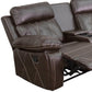 Reel Comfort Series 3-Seat Reclining Black LeatherSoft Theater Seating Unit with Curved Cup Holders - BT-70530-3-BK-CV-GG A-Z Store Nadia