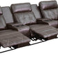 Reel Comfort Series 3-Seat Reclining Black LeatherSoft Theater Seating Unit with Straight Cup Holders - BT-70530-3-BK-GG A-Z Store Nadia