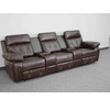 Reel Comfort Series 3-Seat Reclining Black LeatherSoft Theater Seating Unit with Straight Cup Holders - BT-70530-3-BK-GG