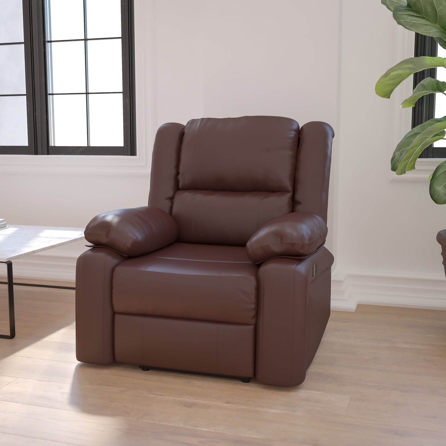Harmony Series Brown LeatherSoft Recliner -  BT-70597-1-BN-GG Mega A-Z Store Nadia