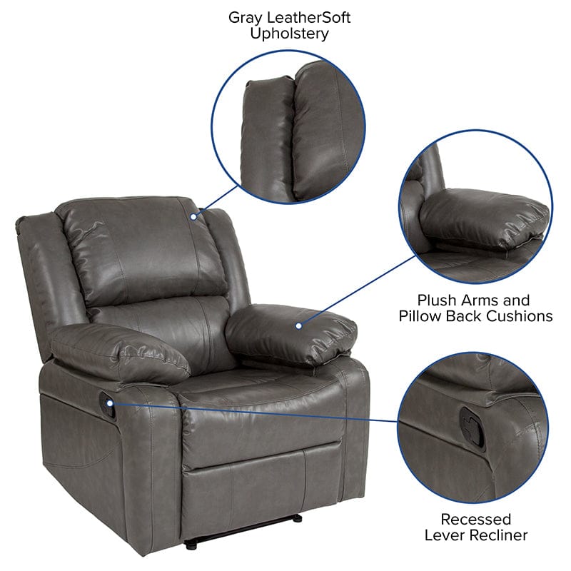 Harmony Series Brown LeatherSoft Recliner -  BT-70597-1-BN-GG Mega A-Z Store Nadia