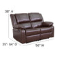 Harmony Series Brown LeatherSoft Loveseat with Two Built-In Recliners - BT-70597-LS-BN-GG A-Z Store Nadia