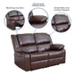 Harmony Series Brown LeatherSoft Loveseat with Two Built-In Recliners - BT-70597-LS-BN-GG A-Z Store Nadia