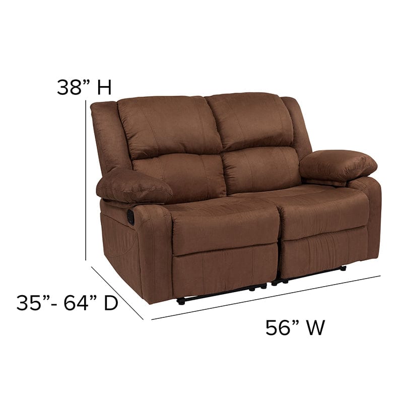Harmony Series Brown LeatherSoft Loveseat with Two Built-In Recliners - BT-70597-LS-BN-GG A-Z Store Nadia