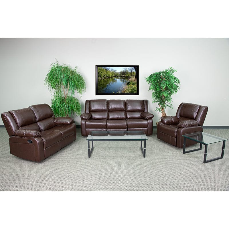 Harmony Series Brown LeatherSoft Reclining Sofa Set - BT-70597-RLS-SET-BN-GG A-Z Store Nadia