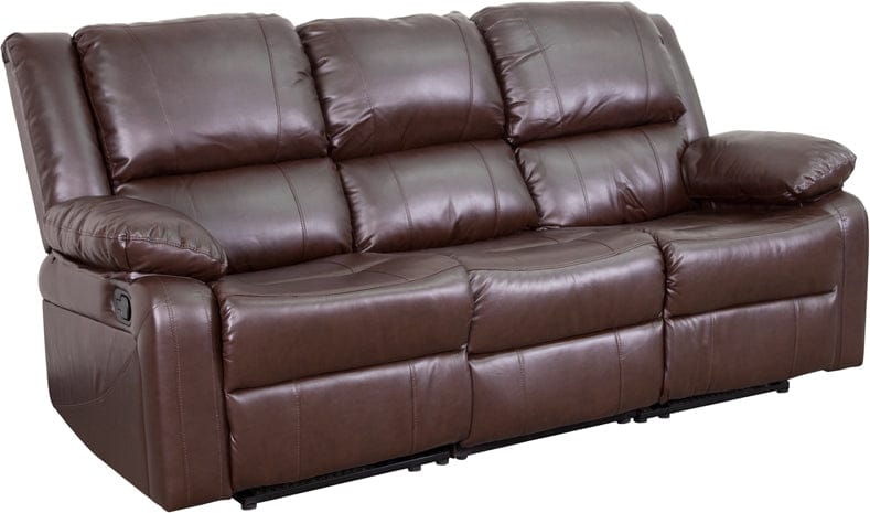 Harmony Series Brown LeatherSoft Sofa with Two Built-In Recliners - BT-70597-SOF-BN-GG A-Z Store Nadia