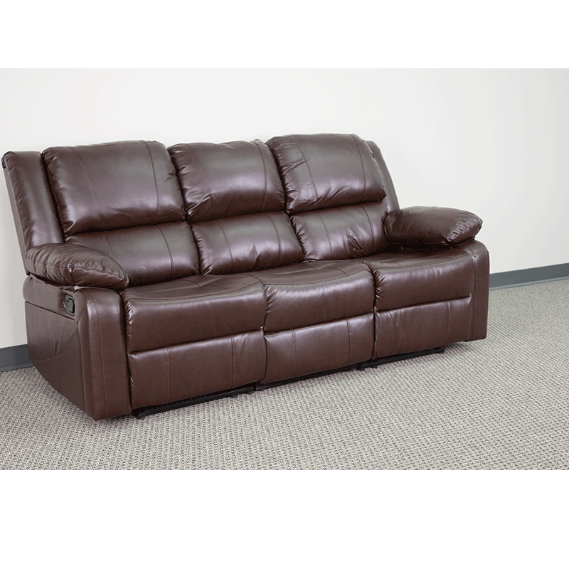 Harmony Series Brown LeatherSoft Sofa with Two Built-In Recliners - BT-70597-SOF-BN-GG A-Z Store Nadia