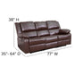 Harmony Series Brown LeatherSoft Sofa with Two Built-In Recliners - BT-70597-SOF-BN-GG A-Z Store Nadia