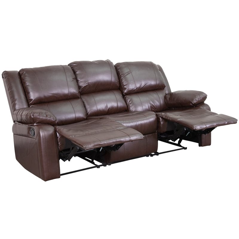 Harmony Series Brown LeatherSoft Sofa with Two Built-In Recliners - BT-70597-SOF-BN-GG A-Z Store Nadia