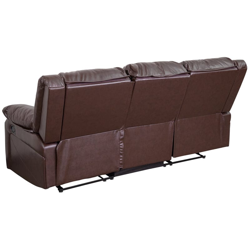 Harmony Series Brown LeatherSoft Sofa with Two Built-In Recliners - BT-70597-SOF-BN-GG A-Z Store Nadia