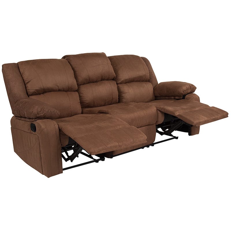 Harmony Series Brown LeatherSoft Sofa with Two Built-In Recliners - BT-70597-SOF-BN-GG A-Z Store Nadia