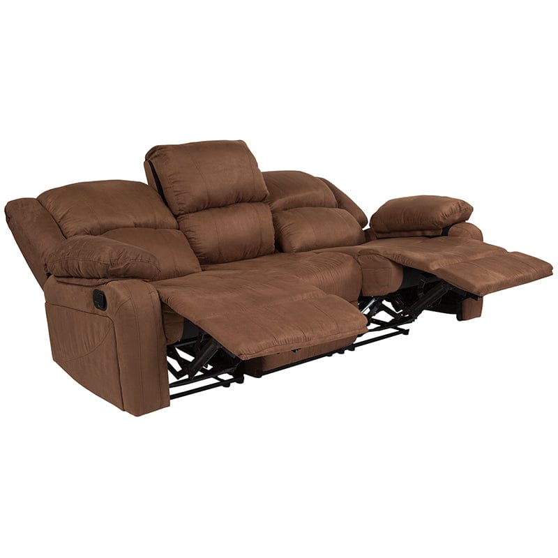 Harmony Series Brown LeatherSoft Sofa with Two Built-In Recliners - BT-70597-SOF-BN-GG A-Z Store Nadia