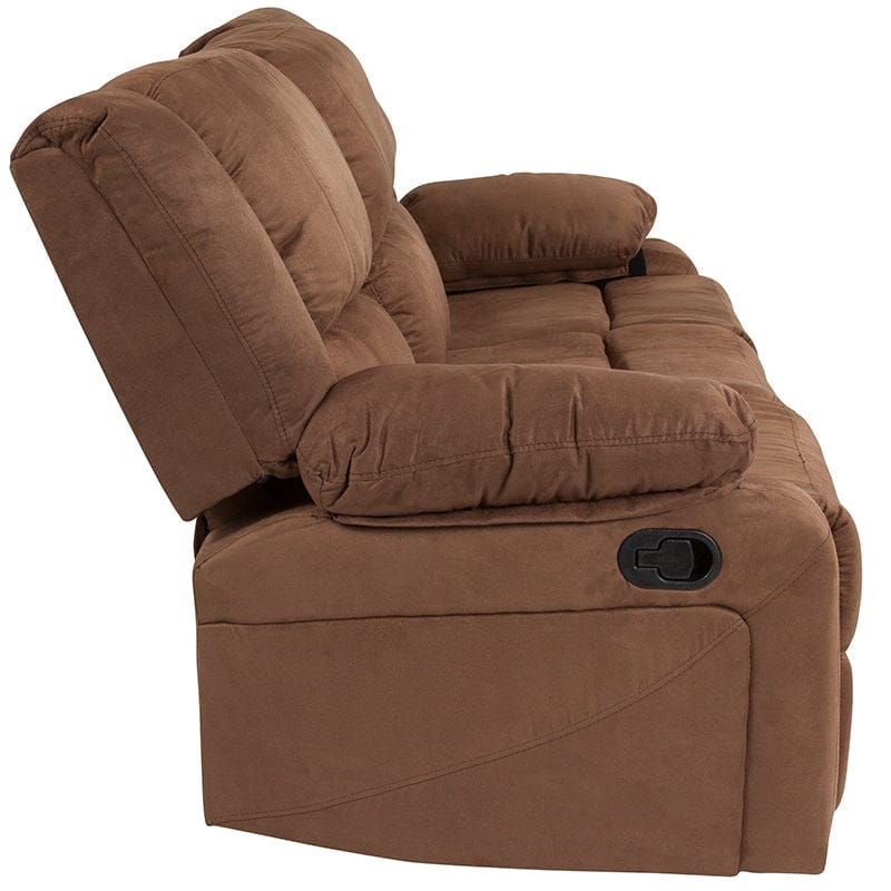 Harmony Series Brown LeatherSoft Sofa with Two Built-In Recliners - BT-70597-SOF-BN-GG A-Z Store Nadia