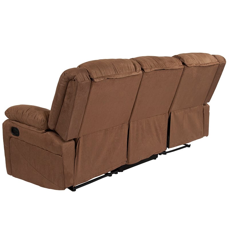 Harmony Series Brown LeatherSoft Sofa with Two Built-In Recliners - BT-70597-SOF-BN-GG