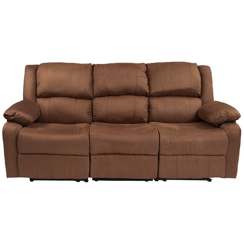 Harmony Series Brown LeatherSoft Sofa with Two Built-In Recliners - BT-70597-SOF-BN-GG A-Z Store Nadia