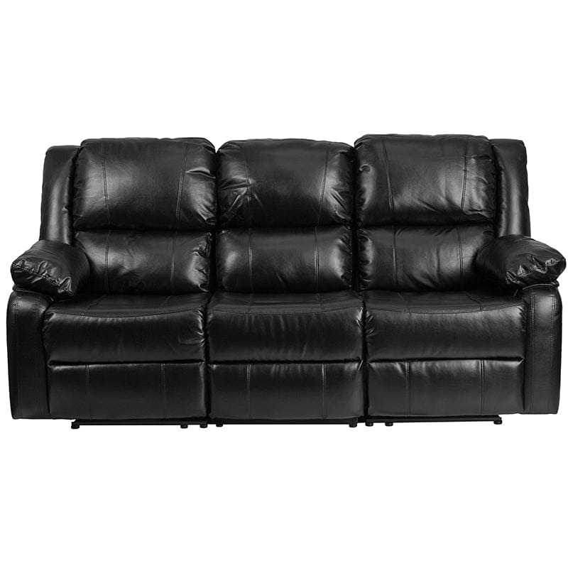 Harmony Series Brown LeatherSoft Sofa with Two Built-In Recliners - BT-70597-SOF-BN-GG