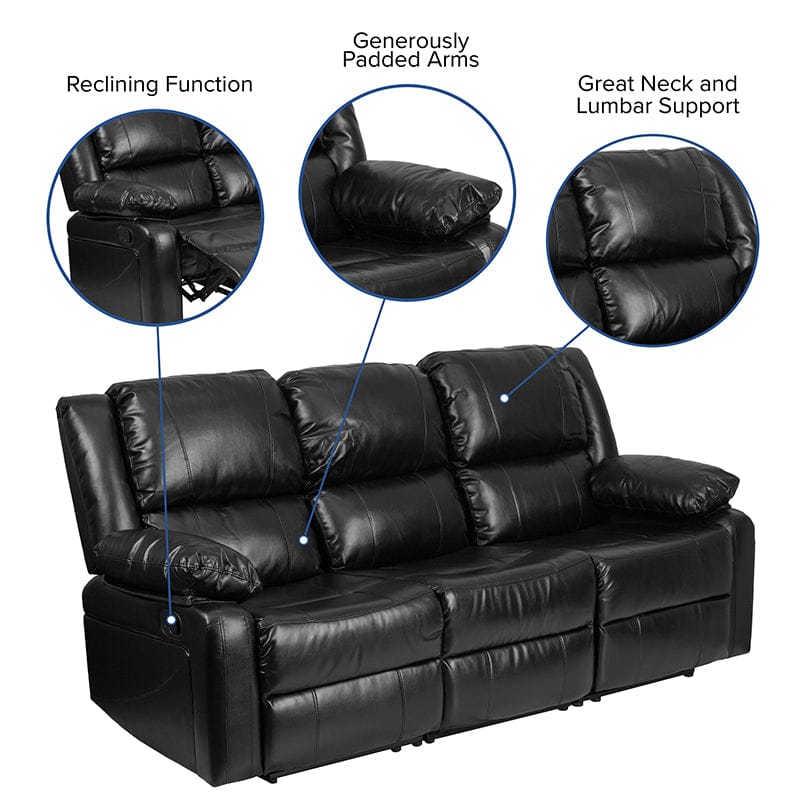 Harmony Series Brown LeatherSoft Sofa with Two Built-In Recliners - BT-70597-SOF-BN-GG A-Z Store Nadia