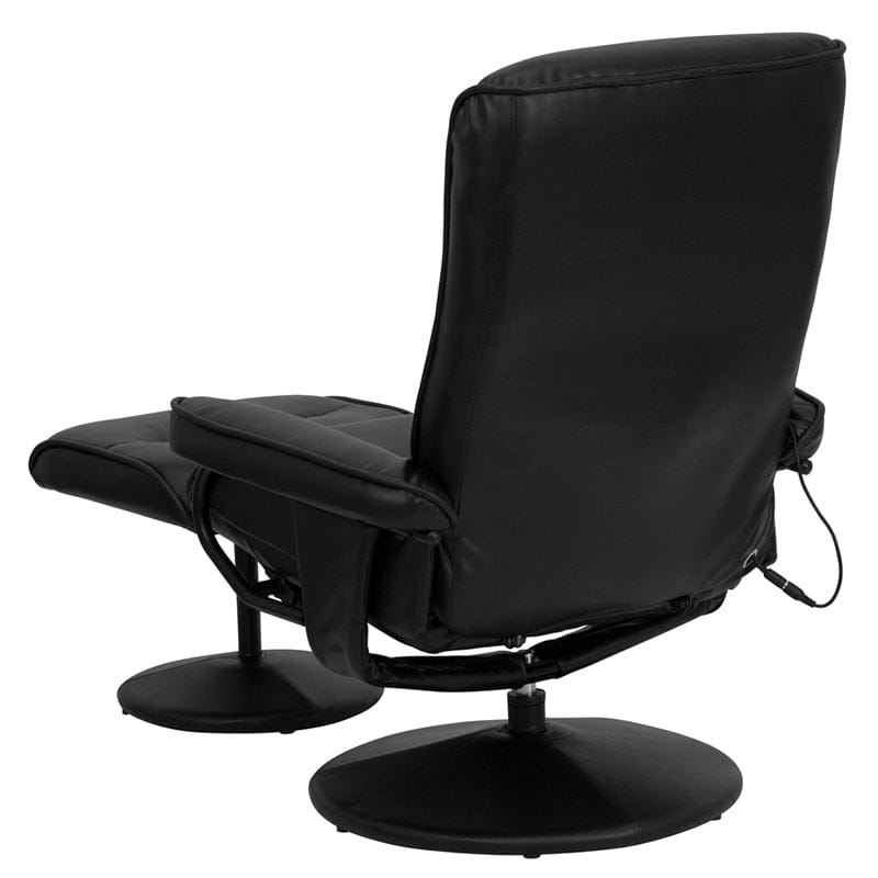 Massaging Multi-Position Recliner with Side Pocket and Ottoman in Black LeatherSoft - BT-7320-MASS-BK-GG A-Z Store Nadia