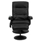 Massaging Multi-Position Recliner with Side Pocket and Ottoman in Black LeatherSoft - BT-7320-MASS-BK-GG A-Z Store Nadia