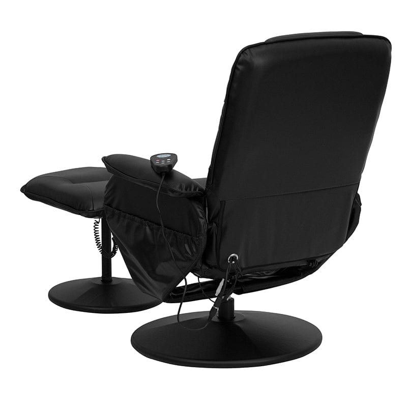 Massaging Adjustable Recliner with Deep Side Pockets and Ottoman with Wrapped Base in Black LeatherSoft - BT-753P-MASSAGE-BK-GG A-Z Store Nadia