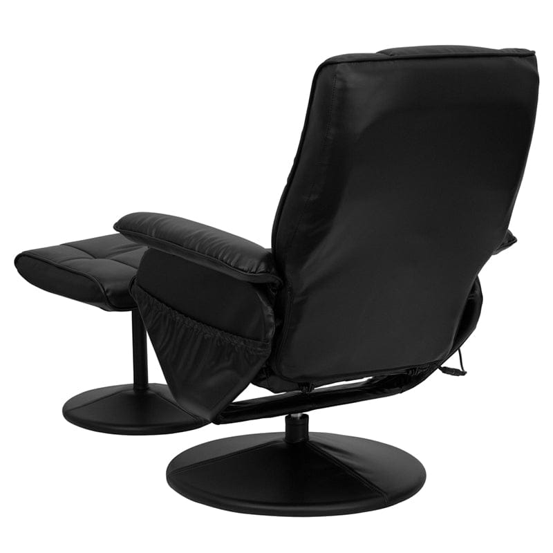 Massaging Heat Controlled Adjustable Recliner and Ottoman with Wrapped Base in Black LeatherSoft - BT-7600P-MASSAGE-BK-GG A-Z Store Nadia