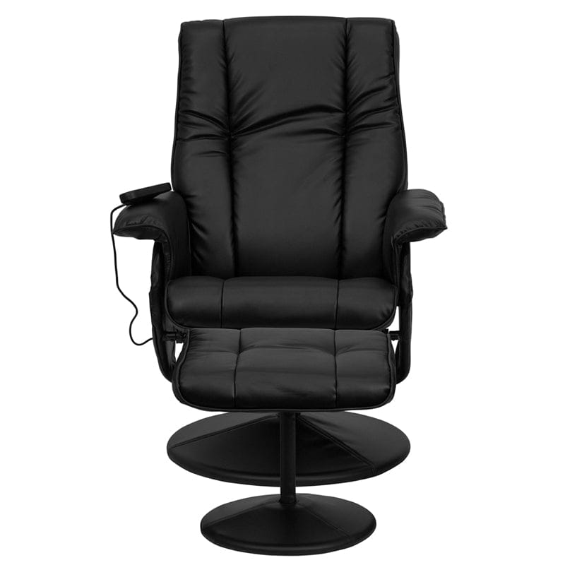 Massaging Heat Controlled Adjustable Recliner and Ottoman with Wrapped Base in Black LeatherSoft - BT-7600P-MASSAGE-BK-GG A-Z Store Nadia