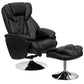 Transitional Multi-Position Recliner and Ottoman with Chrome Base in Black LeatherSoft - BT-7807-TRAD-GG A-Z Store Nadia
