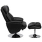 Transitional Multi-Position Recliner and Ottoman with Chrome Base in Black LeatherSoft - BT-7807-TRAD-GG A-Z Store Nadia