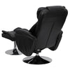 Transitional Multi-Position Recliner and Ottoman with Chrome Base in Black LeatherSoft - BT-7807-TRAD-GG