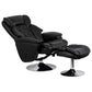 Transitional Multi-Position Recliner and Ottoman with Chrome Base in Black LeatherSoft - BT-7807-TRAD-GG A-Z Store Nadia