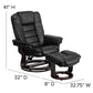 Contemporary Multi-Position Recliner with Horizontal Stitching and Ottoman with Swivel Mahogany Wood Base in Beige LeatherSoft - BT-7818-BGE-GG A-Z Store Nadia