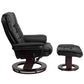 Contemporary Multi-Position Recliner with Horizontal Stitching and Ottoman with Swivel Mahogany Wood Base in Beige LeatherSoft - BT-7818-BGE-GG A-Z Store Nadia