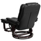 Contemporary Multi-Position Recliner with Horizontal Stitching and Ottoman with Swivel Mahogany Wood Base in Beige LeatherSoft - BT-7818-BGE-GG A-Z Store Nadia