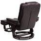 Contemporary Multi-Position Recliner with Horizontal Stitching and Ottoman with Swivel Mahogany Wood Base in Beige LeatherSoft - BT-7818-BGE-GG A-Z Store Nadia