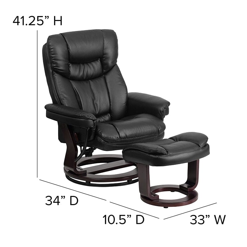 Recliner Chair with Ottoman | Beige LeatherSoft Swivel Recliner Chair with Ottoman Footrest - BT-7821-BGE-GG A-Z Store Nadia