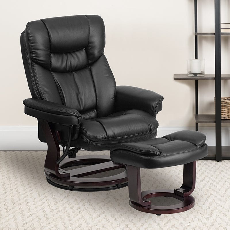 Recliner Chair with Ottoman | Beige LeatherSoft Swivel Recliner Chair with Ottoman Footrest - BT-7821-BGE-GG A-Z Store Nadia