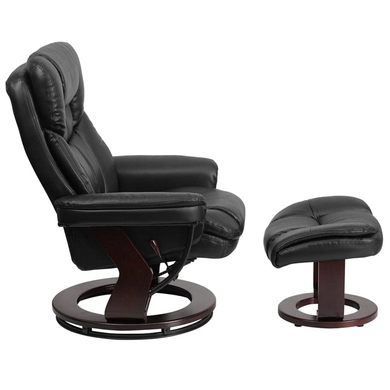 Recliner Chair with Ottoman | Beige LeatherSoft Swivel Recliner Chair with Ottoman Footrest - BT-7821-BGE-GG A-Z Store Nadia