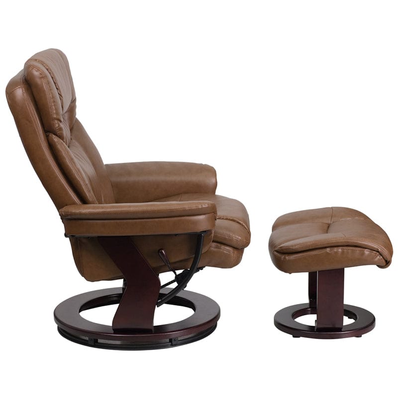 Recliner Chair with Ottoman | Beige LeatherSoft Swivel Recliner Chair with Ottoman Footrest - BT-7821-BGE-GG A-Z Store Nadia