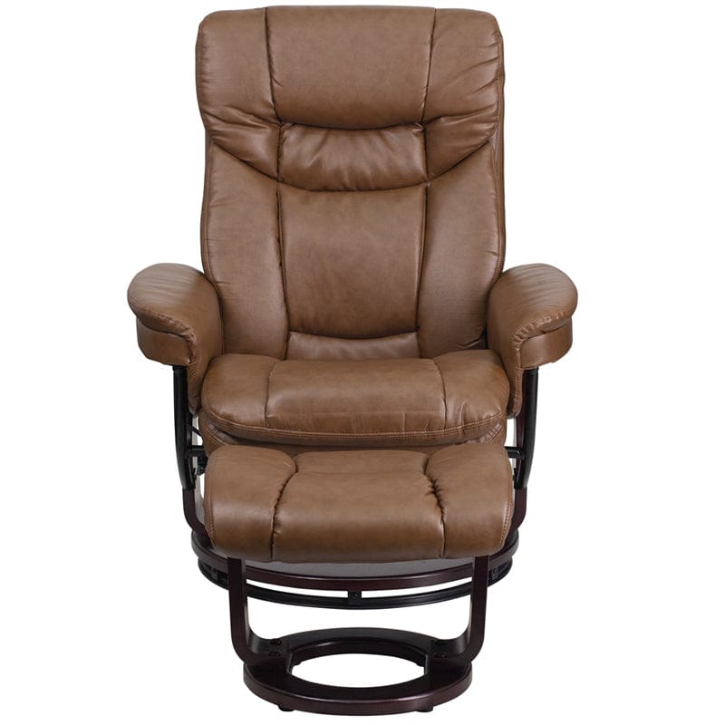 Recliner Chair with Ottoman | Beige LeatherSoft Swivel Recliner Chair with Ottoman Footrest - BT-7821-BGE-GG A-Z Store Nadia