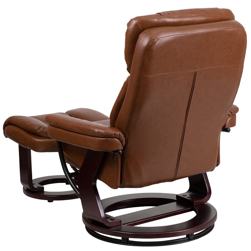 Recliner Chair with Ottoman | Beige LeatherSoft Swivel Recliner Chair with Ottoman Footrest - BT-7821-BGE-GG A-Z Store Nadia
