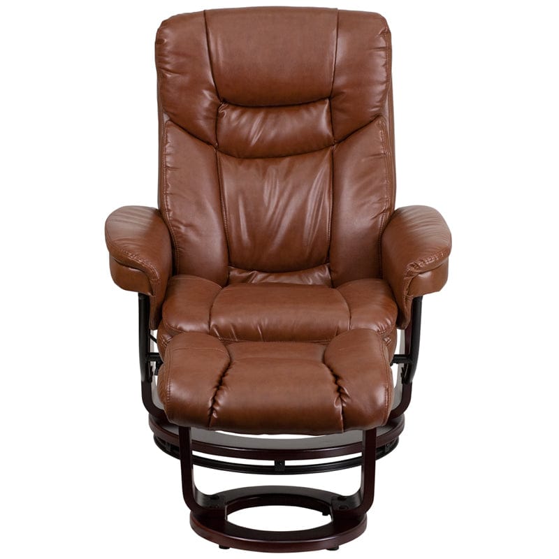 Recliner Chair with Ottoman | Beige LeatherSoft Swivel Recliner Chair with Ottoman Footrest - BT-7821-BGE-GG A-Z Store Nadia