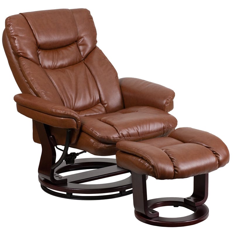 Recliner Chair with Ottoman | Beige LeatherSoft Swivel Recliner Chair with Ottoman Footrest - BT-7821-BGE-GG A-Z Store Nadia