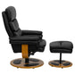 Contemporary Multi-Position Recliner and Ottoman with Wood Base in Black LeatherSoft -  BT-7828-PILLOW-GG A-Z Store Nadia
