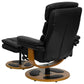 Contemporary Multi-Position Recliner and Ottoman with Wood Base in Black LeatherSoft -  BT-7828-PILLOW-GG A-Z Store Nadia