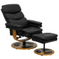 Contemporary Multi-Position Recliner and Ottoman with Wood Base in Black LeatherSoft -  BT-7828-PILLOW-GG A-Z Store Nadia