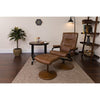 Contemporary Multi-Position Recliner and Ottoman with Wrapped Base in Black LeatherSoft - BT-7862-BK-GG